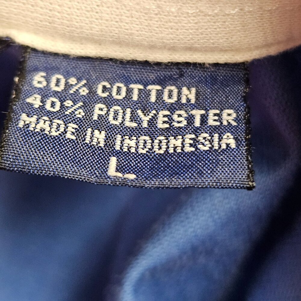 Editions Van Heusen Mens Polo Shirt Blue Size L Cotton Polyester Shoulder Button - Picture 4 of 9